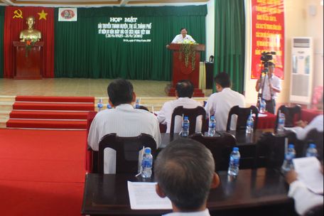 Ông Lê Quang Đạo- Ủy viên Thường vụ Tỉnh ủy, Chủ tịch UBMTTQ Việt Nam tỉnh Vĩnh Long đến dự và phát biểu tại buổi họp mặt