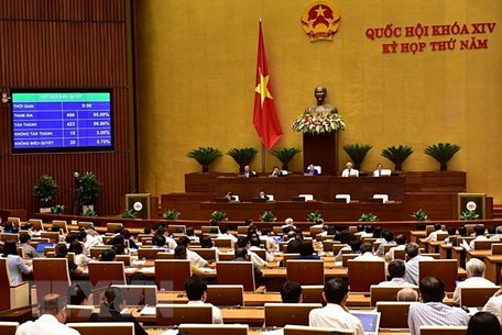 Quốc hội biểu quyết thông qua Luật An ninh mạng với tỷ lệ tán thành 86,86%. (Ảnh: Dương Giang/ TTXVN)