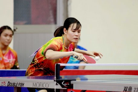 Cây vợt nữ Nguyễn Thị Nga (DT Việt Nam) tại Giải quốc tế Vĩnh Long- Cúp Phân bón Miền Nam lần thứ 3- 2018.