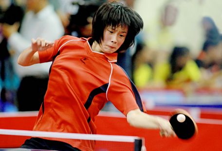 Ni Zhe Qing (Thượng Hải, Trung Quốc) trong trận chung kết nội dung đơn nữ quốc tế.