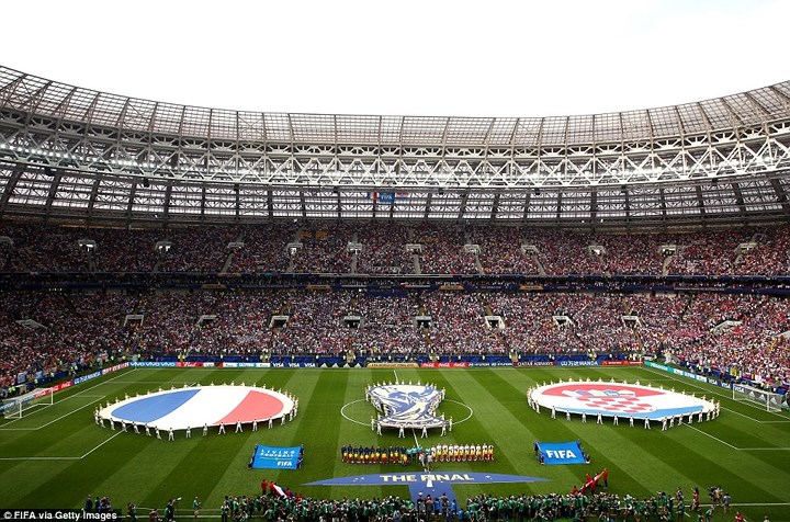 Trận chung kết World Cup 2018 giữa Pháp với Croatia diễn ra ở sân Luzhniki.