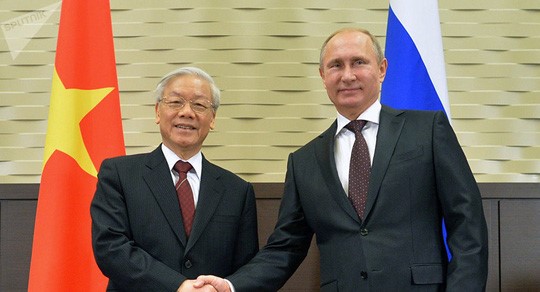 Tổng Bí thư Nguyễn Phú Trọng hội đàm với Tổng thống Vladimir Putin trong chuyến thăm chính thức Nga tháng 11/2014 - Ảnh: Sputnik