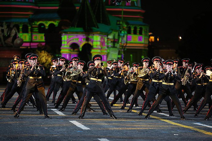 Các thành viên của Đội trường quân nhạc Moscow.