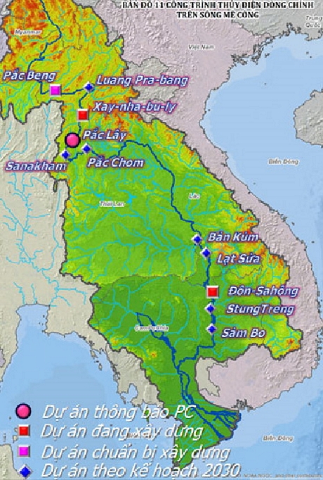 Các thủy điện trên dòng chính sông Mekong.