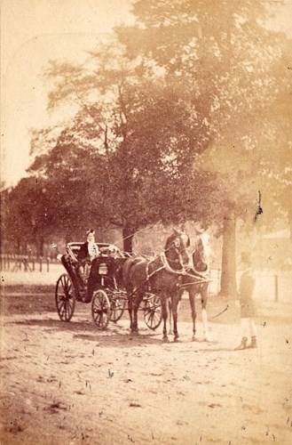 Bức ảnh một người phụ nữ đánh xe ngựa ở Brighton được chụp trong thời gian từ 1862 - 1867.