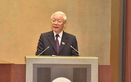 Chủ tịch nước Nguyễn Phú Trọng trình bày Tờ trình về việc đề nghị Quốc hội phê chuẩn Hiệp định Đối tác Toàn diện và Tiến bộ xuyên Thái Bình Dương (CPTPP).