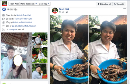 Tài khoản facebook Tuan Kiet khoe ảnh một số con chim quý bị giết thịt khiến cư dân mạng phẫn nộ. (Ảnh facbook cá nhân)