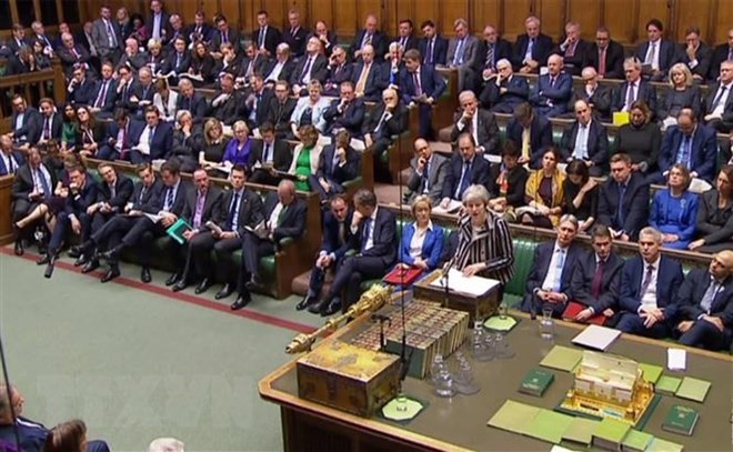 Thủ tướng Anh Theresa May phát biểu trong phiên họp Hạ viện tại thủ đô London ngày 26/11/2018. (Ảnh: AFP/ TTXVN)