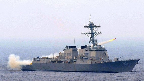 Tàu khu trục tên lửa dẫn đường USS MCCampbell (DDG-85) của Hạm đội Thái Bình Dương Mỹ. Ảnh: Hải quân Mỹ