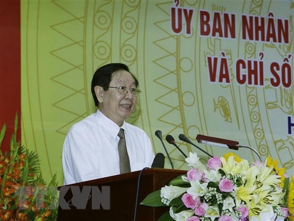 Bộ trưởng Bộ Nội vụ Lê Vĩnh Tân phát biểu khai mạc hội nghị. (Ảnh: Nguyễn Dân/TTXVN)