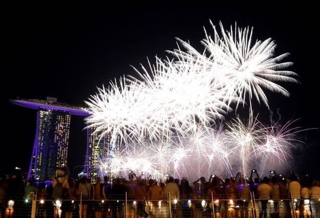 Vịnh Marina của Singapore cũng là một trong những điểm thu hút du khách quốc tế trong dịp đón năm mới./.