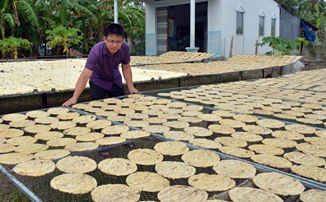 Làng chuối khô tại xã Trần Hợi có tuổi thọ khoảng 100 năm.