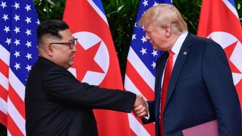Tổng thống Mỹ Donald Trump và Nhà lãnh đạo Triều Tiên Kim Jong Un. Ảnh: AP.