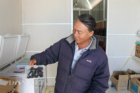 Ông Hà giới thiệu sản phẩm hữu cơ sản xuất ngay tại trang trại của mình. Ảnh: Văn Long.
