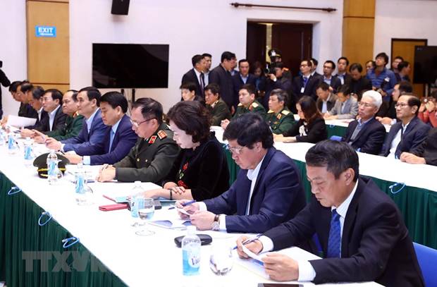 Đại diện các bộ, ngành và thành phố Hà Nội chuẩn bị cho Hội nghị Thượng đỉnh Mỹ-Triều Tiên lần thứ hai. (Nguồn: TTXVN)