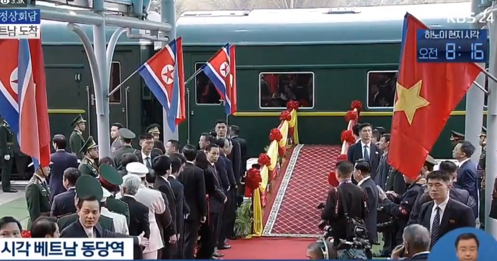  Tàu chở Chủ tịch Triều Tiên Kim Jong-un tại ga Đồng Đăng.