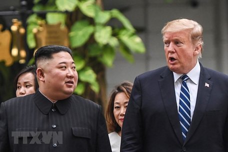 Tổng thống Mỹ Donald Trump và Chủ tịch Triều Tiên Kim Jong-un. Ảnh: TTXVN.
