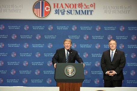 Hội nghị Thượng đỉnh Mỹ - Triều Tiên lần 2 đã kết thúc mà không đạt được thỏa thuận chung. Ảnh: AFP