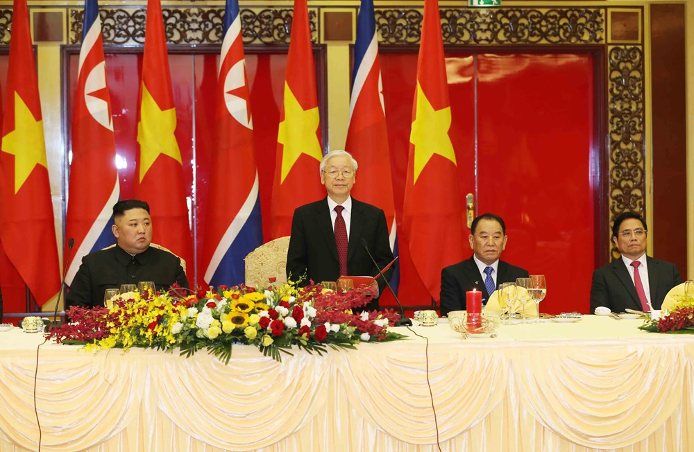  Tổng Bí thư, Chủ tịch nước Nguyễn Phú Trọng đọc diễn văn chào mừng. (Ảnh: Trí Dũng/TTXVN)