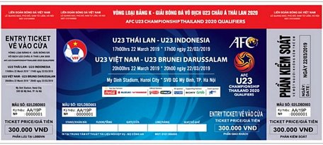  Vé xem vòng loại U23 châu Á tại Mỹ Đình. (Nguồn: VFF)