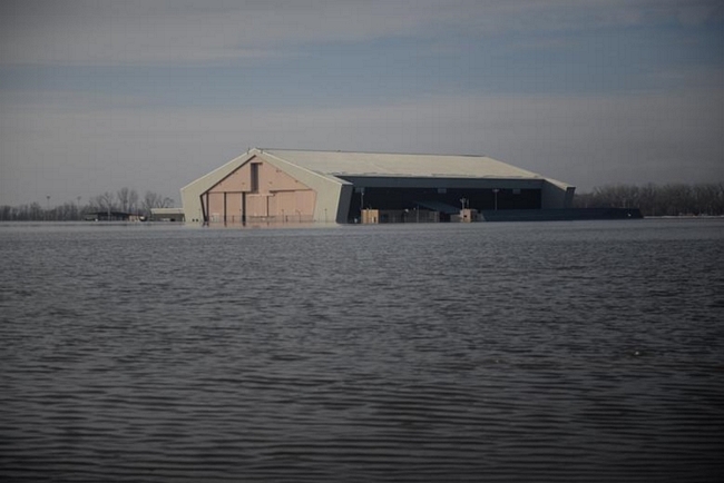 Một khu vực lũ lụt gần căn cứ Không quân Offutt ở Nebraska.