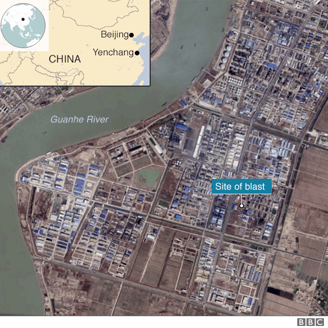 Tại cuộc họp báo sáng nay (23/3), giới chức tỉnh Giang Tô Trung Quốc thông báo số nạn nhân thiệt mạng trong vụ nổ nhà máy hoá chất - phân bón tại khu công nghiệp hóa chất ở thành phố Diêm Thành lên đến 64 người. Hôm 22/3, số người thiệt mạng chỉ là 44.