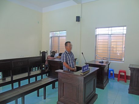 Bị cáo Hồ Thanh Hoàng tại phiên tòa.