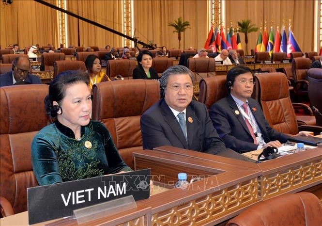 Chủ tịch Quốc hội Nguyễn Thị Kim Ngân dự phiên họp của Hội đồng Điều hành IPU - 140. Ảnh: Trọng Đức/TTXVN