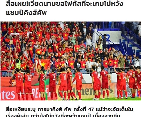 Báo Thái Lan phân tích về mục tiêu ĐT Việt Nam ở Kings Cup