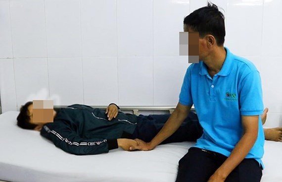 Học sinh Nguyễn H.T. bị đa chấn thương.