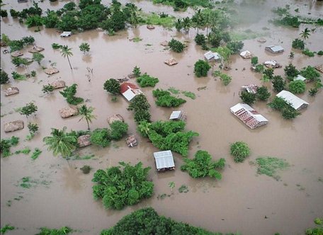 Bão Idai gây ngập lụt nghiêm trọng ở nhiều tỉnh miền Trung Mozambique. Ảnh: Đình Lượng/PvTTXVN