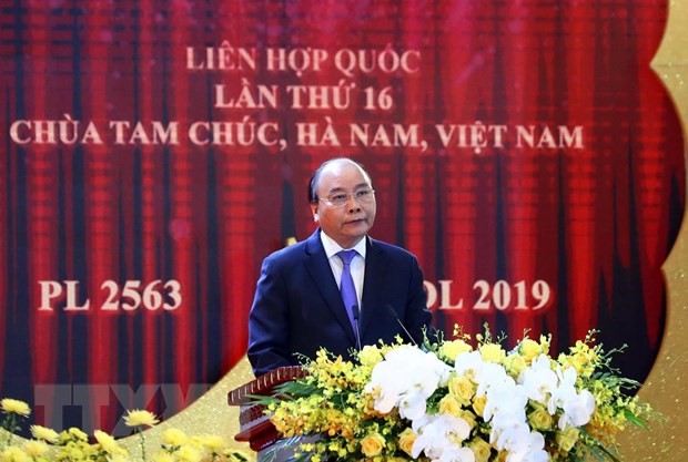 Thủ tướng Chính phủ Nguyễn Xuân Phúc phát biểu chào mừng. (Ảnh: Thống Nhất/TTXVN)