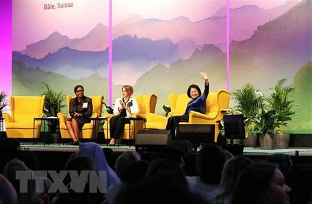 Phó Chủ tịch nước Đặng Thị Ngọc Thịnh tại Hội nghị Thượng đỉnh Phụ nữ Toàn cầu năm 2019. (Ảnh: Phương Hoa/TTXVN)