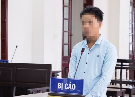Bị cáo Huỳnh Thanh Tân tại phiên tòa phúc thẩm của TAND tỉnh.