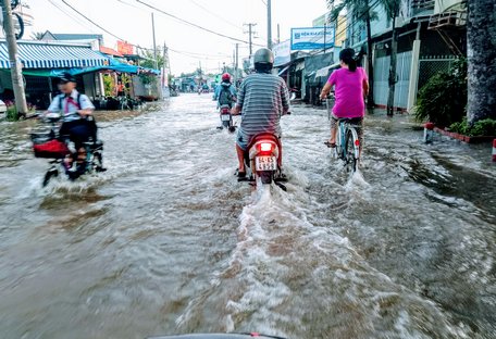 Mùa mưa lũ hàng năm, đường Mậu Thân (Phường 3) thường bị ngập sâu gây ảnh hưởng đi lại, mua bán…
