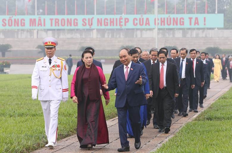  Thủ tướng Nguyễn Xuân Phúc và Chủ tịch Quốc hội Nguyễn Thị Kim Ngân. (Ảnh: Dương Giang/TTXVN)