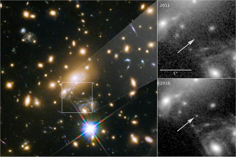 Kính Thiên văn Hubble đã phát hiện được một ngôi sao xanh khổng lồ tên là Icarus. Đây cũng là ngôi sao xa nhất mà con người quan sát được. Các bức ảnh trên cho thấy ngôi sao này đang trở nên sáng hơn qua thời gian.