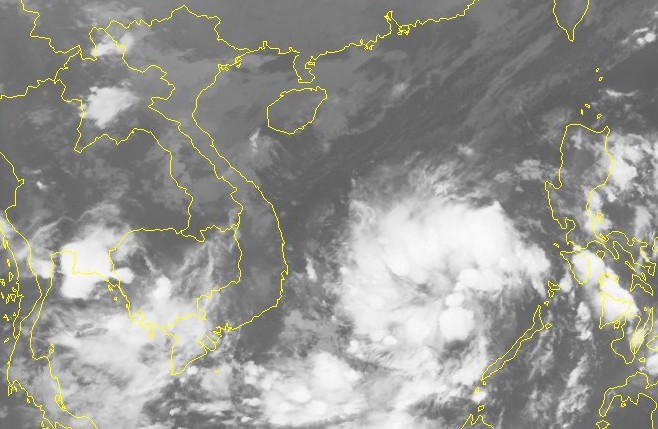 Hình ảnh mây vệ tinh của áp thấp nhiệt đới - Nguồn: Trung tâm dự báo khí tượng thủy văn quốc gia