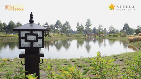 Khu vườn Nhật Bản đang được hoàn thiện để đáp ứng không gian sống cho cư dân – một trong những tiện ích quan trọng của Stella Mega City