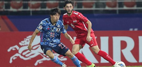 U23 Nhật Bản (áo xanh) bị loại sau trận thua bất ngờ trước U23 Syria. (Nguồn: AFC)