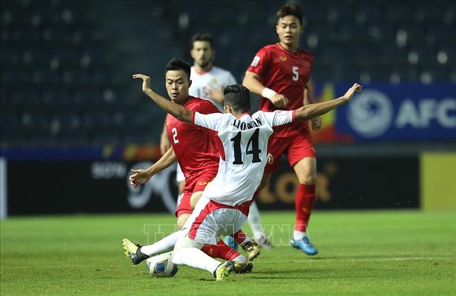 U23 Việt Nam có hiệp 1 thi đấu khó khăn. Ảnh: Hoàng Linh/TTXVN