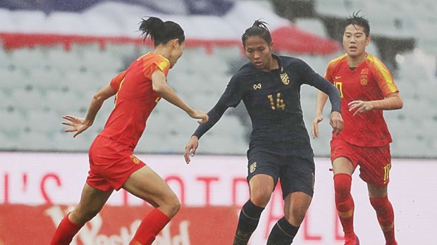 Tuyển nữ Thái Lan (áo xanh) để thua 2 trận liên tiếp. (Nguồn: AFC)