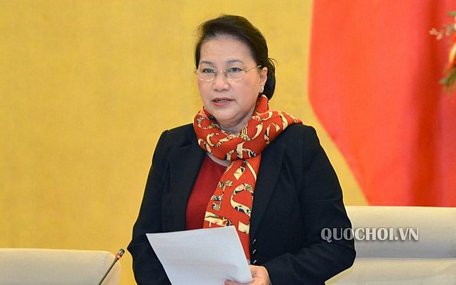 Chủ tịch Quốc hội Nguyễn Thị Kim Ngân phát biểu khai mạc phiên họp 42 của Ủy ban Thường vụ Quốc hội. Ảnh: Quốc hội