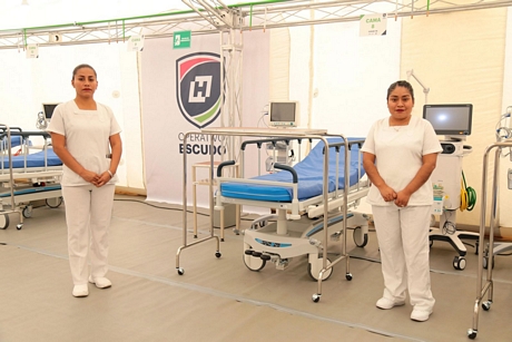 Nhân viên y tế tại một bệnh viện dã chiến ở Hidalgo, Mexico ngày 18/3/2020. Ảnh: THX/TTXVN
