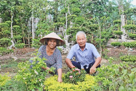 Ngoài phát triển vườn cây ăn trái, xã Hòa Thạnh còn nhân rộng mô hình trồng hoa, cây kiểng tạo nguồn thu khá cho nông dân.