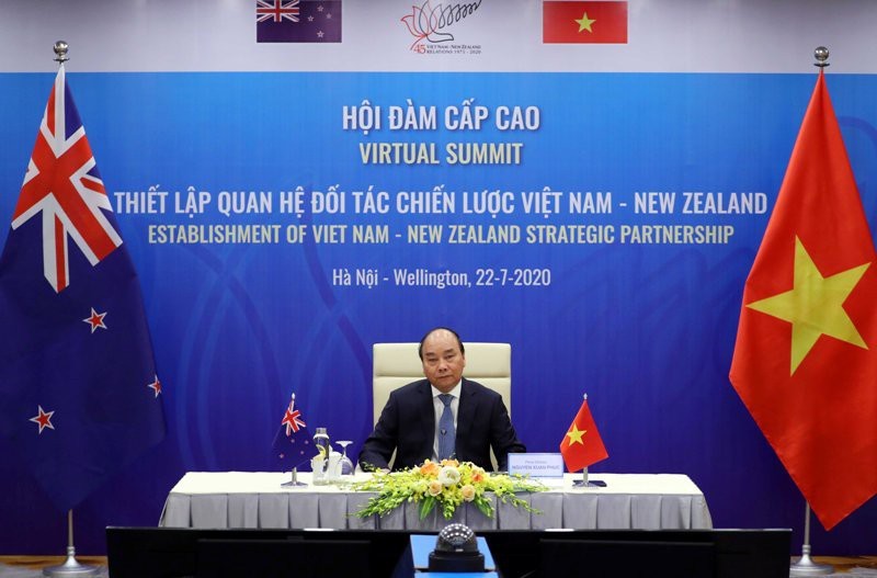 Thủ tướng Nguyễn Xuân Phúc tại đầu cầu trực tuyến Hà Nội.