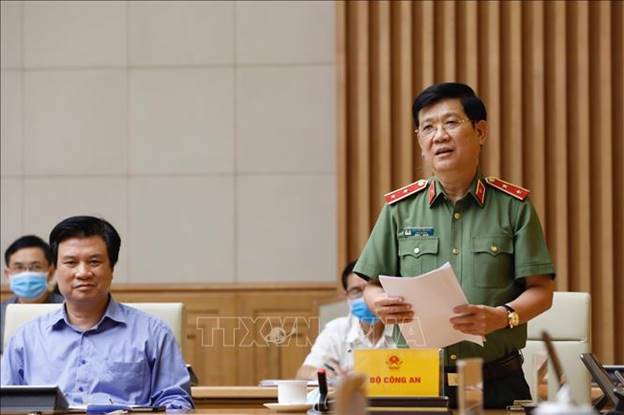 Trung tướng Nguyễn Văn Sơn, Thứ trưởng Bộ Công an phát biểu. Ảnh: Dương Giang/TTXVN