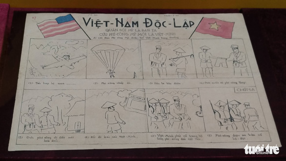 Họa bản báo Việt Nam Độc Lập - cơ quan tuyên truyền của Việt minh Cao - Bắc - Lạng số 102 xuất bản tháng 7/1945 - Ảnh: T.ĐIỂU