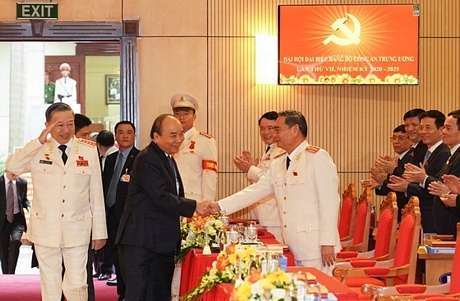 Thủ tướng Nguyễn Xuân Phúc tại Đại hội Đại biểu Đảng bộ Công an Trung ương lần thứ VII.