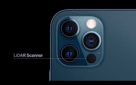 Cụm camera trên iPhone 12 Pro và Pro Max sẽ có thêm cảm biến LIDAR. (Ảnh chụp màn hình)